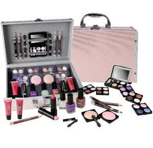 Super Schminkkoffer Make-up Profi Qualität 42-teilig Alukoffer Beautycase rosa