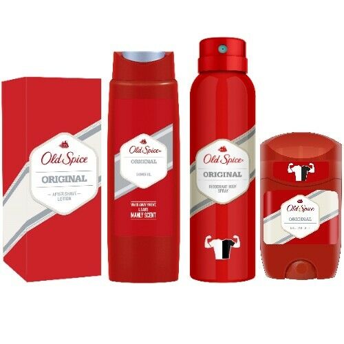 OLD SPICE Original After Shave Lotion +Showergel +Deospray+DeoStick 4er SET WoW