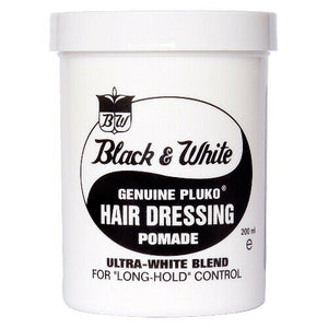 Black and White Genuine Pluko White Blend Hair Dressing Pomade Haarwachs 200ml