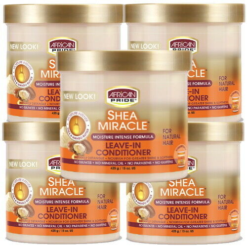 African Pride Shea Butter Moisture Intense Miracle Leave in Conditioner 425g 5x
