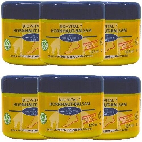Bio-Vital Hornhaut Balsam Harnstoff Hornhautentfernung Fußcreme 125ml 6er Pack