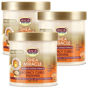 African Pride Shea Butter Miracle Moisture Intense Bouncy Curls Pudding 425g 3x