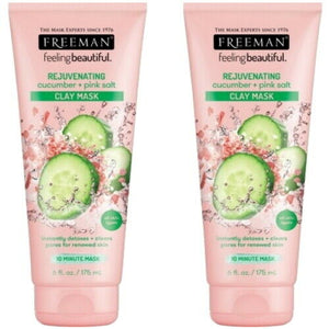 Freeman Verjüngung Clay Mask Gurke-Salz Maske Reinigend Große Tube 175ml 2er P.