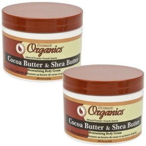 Ultimate Organics Kakao Butter und Sheabutter Feuchtigkeits Körpercreme 237ml 2x