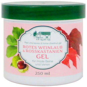 Rotes Weinlaub Rosskastanien Gel - Balsam Bein Venen Salbe Pullach Hof 250ml