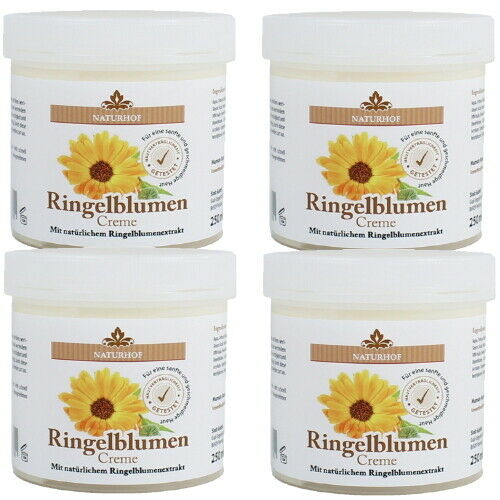 Ringelblumen Creme Balsam Naturhof Hautpflege Handcreme Lippencreme 250ml 4er P.