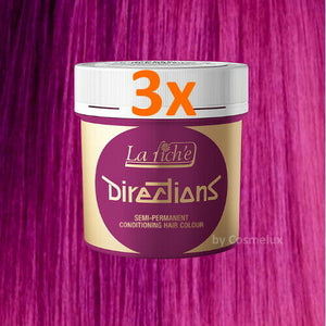 LaRiche Directions Haarfarbe Cerise Pink Direktziehend Haartönung 88ml 3er Pack
