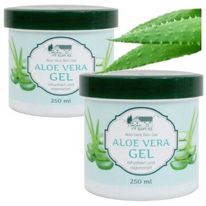 Aloe Vera Gel 250ml - spendet Feuchtigkeit & regeneriert Hautpflege Gel 2er Pack