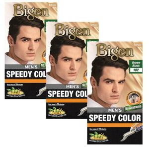 BIGEN Men's Speedy Colour Creme Haarfarbe Haarfärbemittel Schwarzbraun 102 - 3x