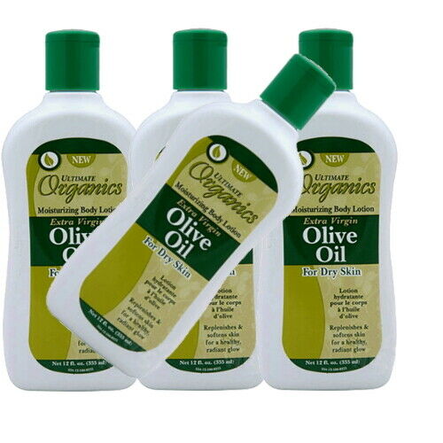 Ultimate Organics Oliven Öl Extra Virgin Body Lotion für trockene Haut 355ml 4x