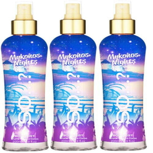 SO...?  MYKONOS NIGHTS Body Mist Parfum Spray 200 ml Blumig WoW 3er Pack