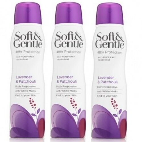 SOFT & GENTLE Lavender & Patchouli 48H Antitranspirant Deodorant 150ml 3er Pack