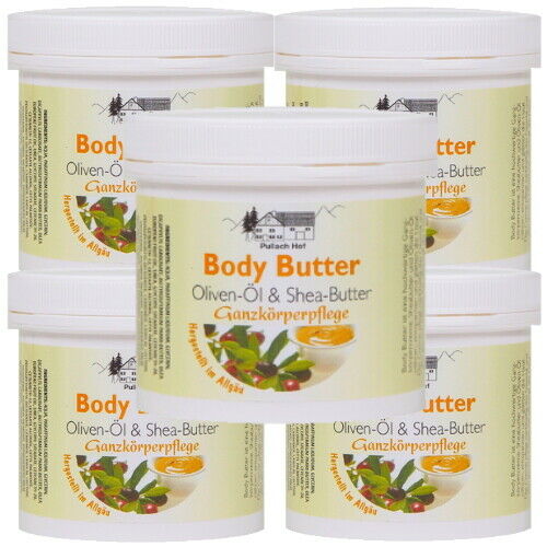 Body Butter Ganzkörperpflege Creme Oliven-Öl Shea-Butter Pullach Hof 250ml 5er Pack