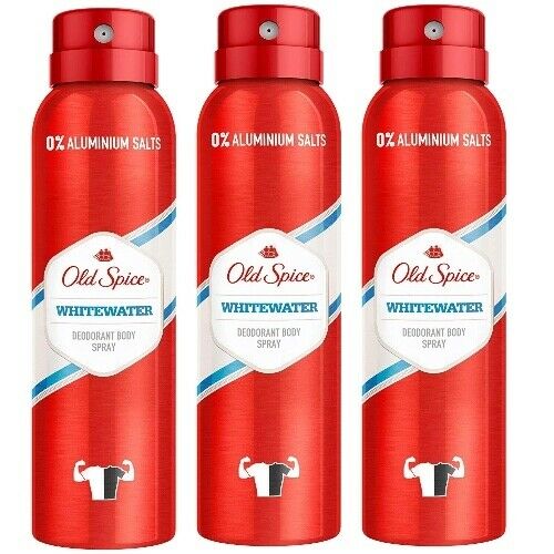 3x OLD SPICE Original DEO BODY SPRAY Whitewater 150ml = 450ml