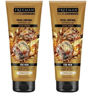 Freeman Total Control Men Whiskey Rye Clay Mask Reinigungs Maske Tube 175ml 2x P