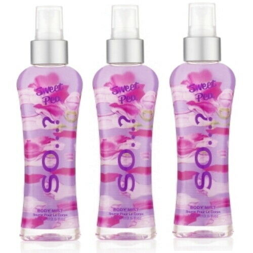 SO...?  SWEET PEA  Body Mist Parfum Spray 100 ml 3er Pack