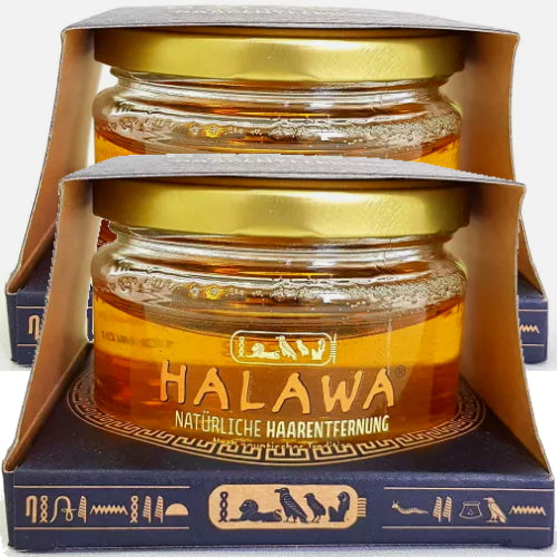 HALAWA - Sugaring Waxing 250g Glas inkl. Stoffstreifen Natürliche Haarentfernung 2er Pack