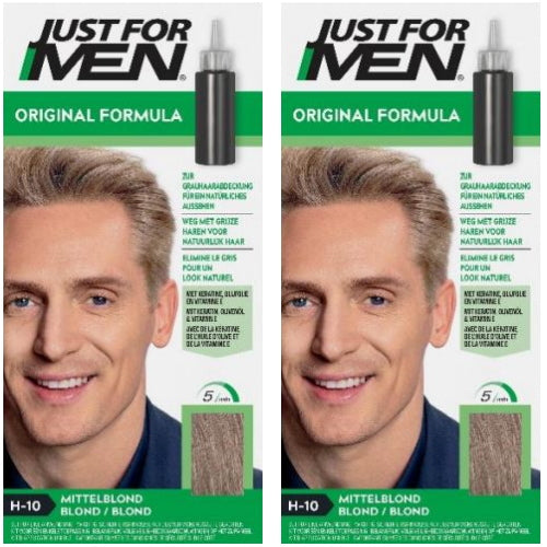 Just for Men Pflege Haar Tönung Männer Haarfarbe Mittelblond H-10 66ml 2er Pack