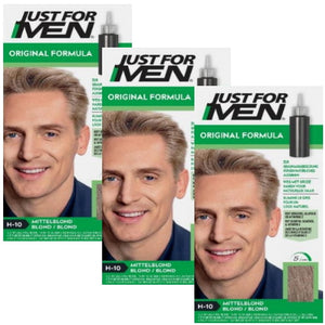 Just for Men Pflege Haar Tönung Männer Haarfarbe Mittelblond H-10 66ml 3er Pack