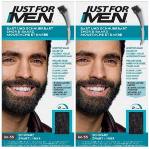 Just for Men Brush-In-Color-Gel für Bart&Schnurrbart Gel Pflege Schwarz M-55 2er Pack
